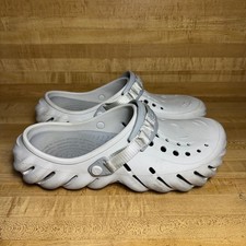 Crocs Echo Clog Atmosphere Grey Mens 11 Sporty Molded Slip On Shoes 207937-1FT