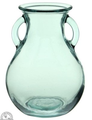 Vidrios San Miguel 100% Recycled Glass Vase with Handles, 6.25'' Tall