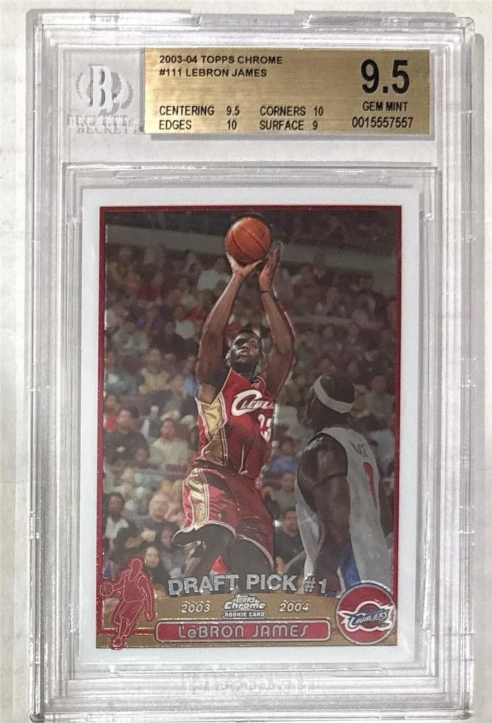 Rookie LeBron James Beckett BGS 9.5 Grade Basketball Trading Cards