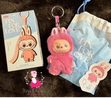 Pop Mart ☆ Labubu ☆💯 AUTHENTIC 📌 Pin For Love "Q" Quiet 🩷 Pink [IN HAND]