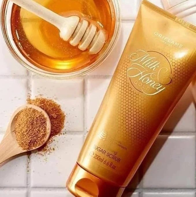 Oriflame Milk & Honey Gold Sugar Scrub Tan Removal Skin Smoothening 200 Gram - Image 2 of 2