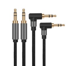 2 Pack 3.5mm Audio Cable, Right Angle TRS 3.5 mm Headphone Cable 1/8 Stereo A...