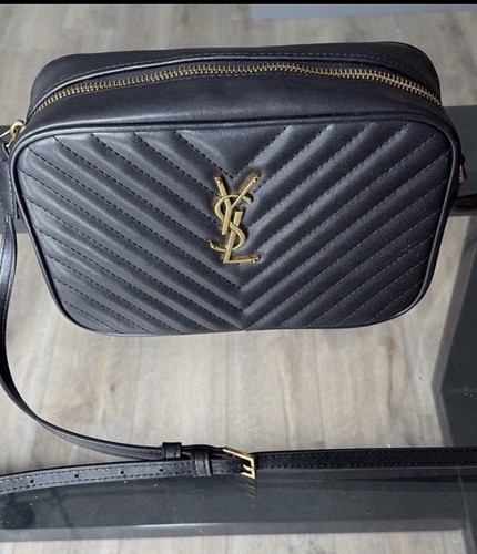 YSL Saint Laurent Lou Camera Bag Black Quilted Leather Gold Hardware Crossbody
