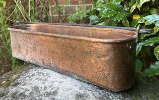 Antique Lovely Large Copper Trough Jardiniere Planter Interior Design Garden Art