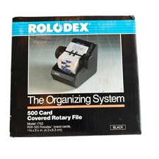 NEW Vintage Rolodex 1753 Model Metal Tabletop Roll Top Office Card File Black