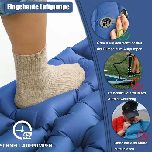 Blue Inflatable Camping Mat 193 x 68 x 8 cm, photo 3