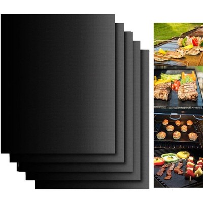 Extra große Grillmatten BBQ Grillzubehör 50x40cm 5er Pack wiederverwendbar