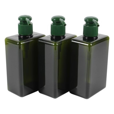 3Pcs Green Liquid Soap Dispenser Bottle with Convenient Pump for Home and Travel