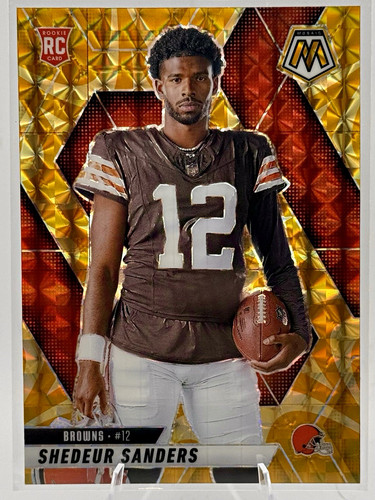 2025 PANINI MOSAIC 290 SHEDEUR SANDERS REACTIVE YELLOW CLEVELAND BROWNS ROOKIE