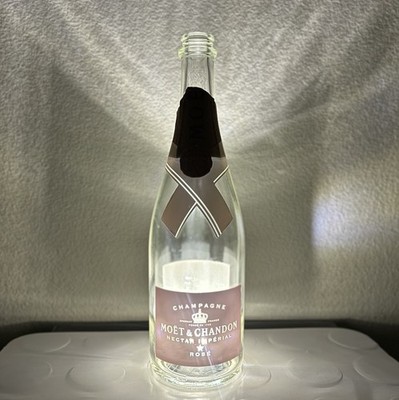 Moët & Chandon Nectar Impérial Rosé Champagne Bottle EMPTY w/ Orig Light-Up Base