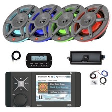 JBL R4500 Marine BT WB Radio,Remote,Ext, 4x 6.5" LED Speakers, Amplifier w/Kit