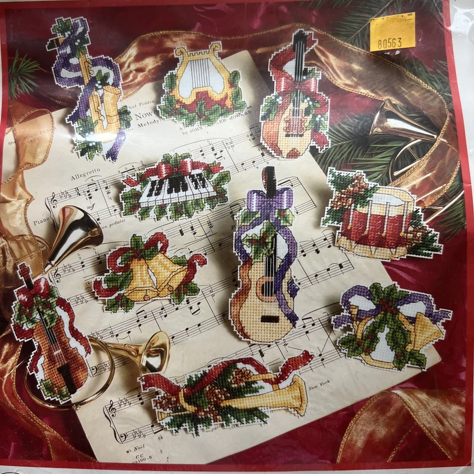 复古 1993 年尺寸音乐摆件塑料帆布套件全新密封圣诞节 — 第 2/4 张图片