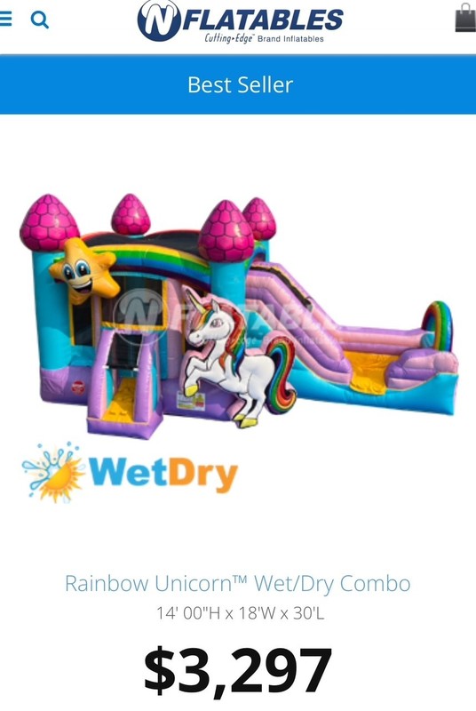 HUGE INFLATABLE WATERSLIDE, RAINBOW UNICORN  Brand New