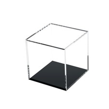 Clear Acrylic Display Box 3x3x3in Dustproof Collector Cube Removable Countertop