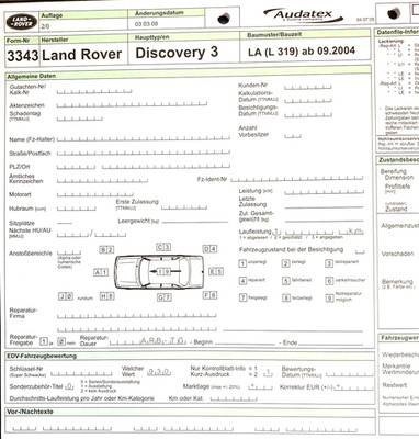 Land Rover Discovery 3 LA  ab 2004   Explosionszeichnung audatex  (LR-13)