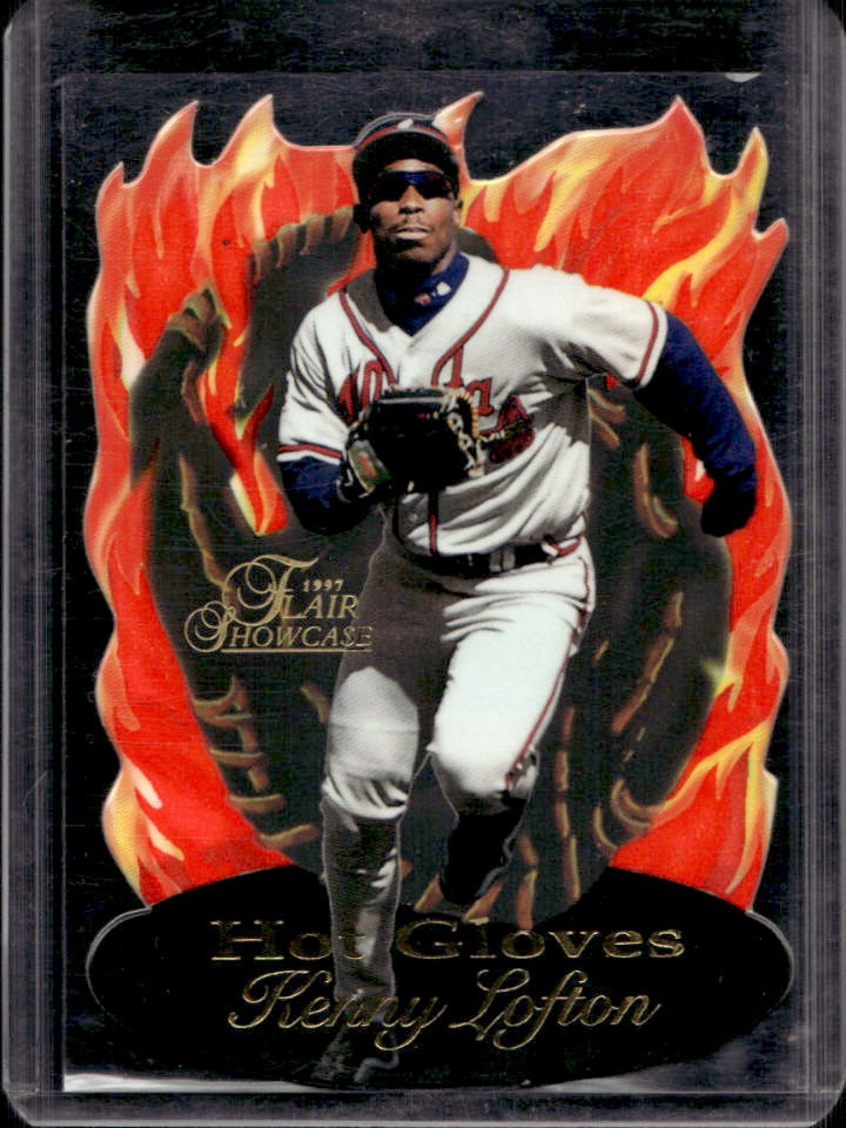 1997 Fleer Flair Showcase Kenny Lofton Hot Gloves #9 Braves