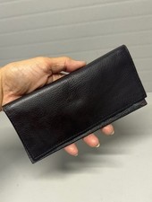 EXCELLENT CONDTN-Vintage Soft Leather Dark Deep Brown Checkbook Holder