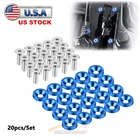 20pcs Blue Billet Aluminum Fender Bumper Washer Bolt Engine Bay Dress Up Kit