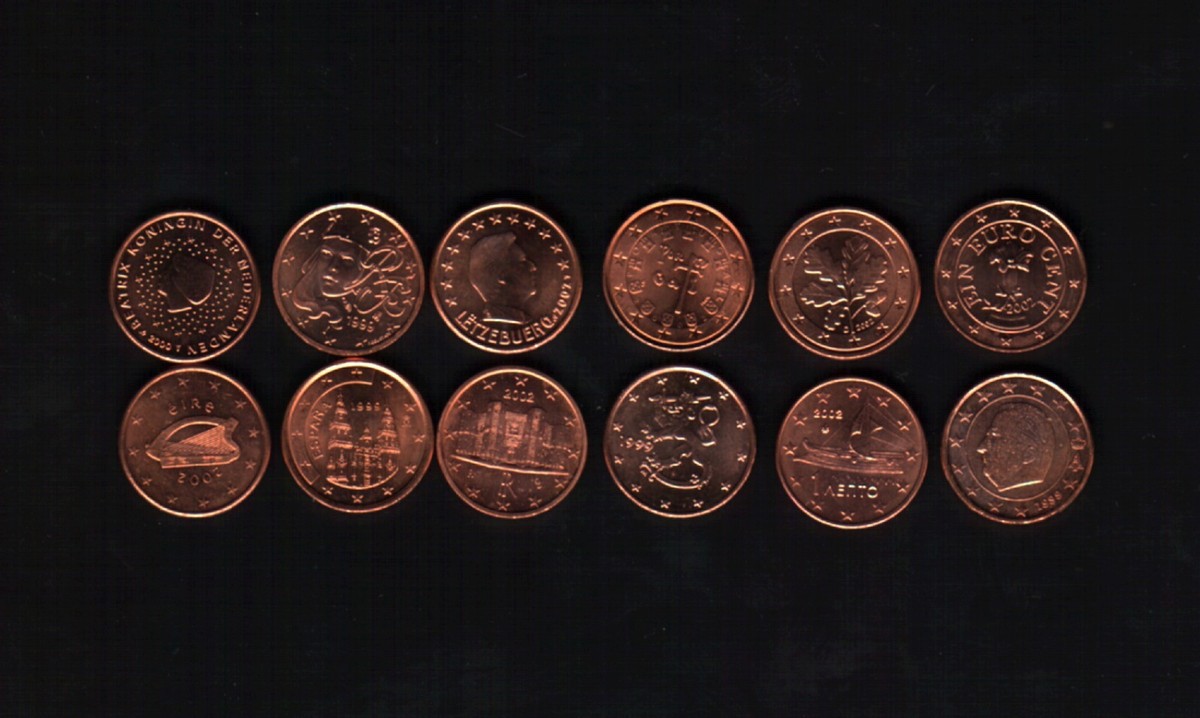 コレクション EUROZONE 12 COUNTRIES COIN SET& BANKNOTE Euro-Zone Countries 12 Coin Set Collection of The Last