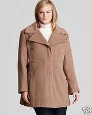 Marc New York Women's Size 3x Beige Camel Zip Wool Jacket Coat