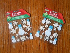DARICE CHRISTMAS/WINTER FOAM STICKERS - LOT OF TWO PACKS - 32 IN ALL - NIP