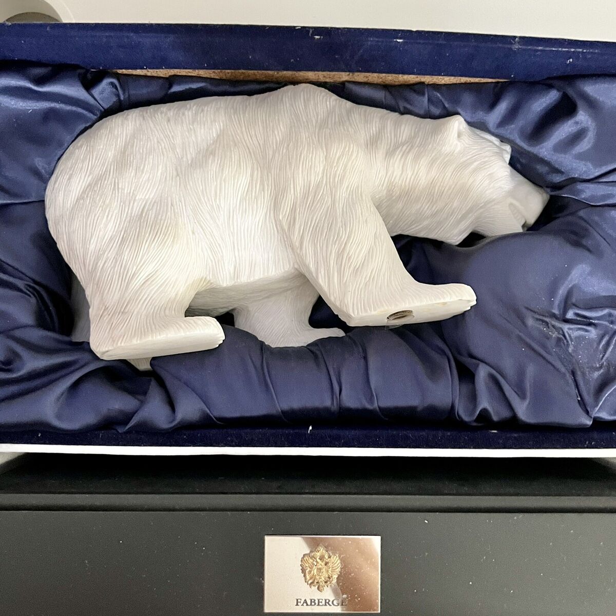 RARE! Faberge Carved Calcite Large Polar Bear Limited Ed. In RARE! Faberge Carved Calcite Large Polar Bear Limited Ed. In