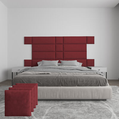 Wall Panel Pros 4 pack of 12x12'' Upholstered Wall Panels in Velour