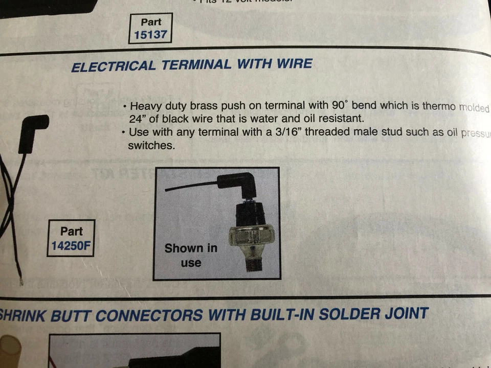 TERMINAL ELÉCTRICO CON CABLE PUSH-ON 90 GRADOS EXTREMO 24"" CABLE Foto 2 de 2