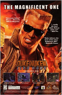 Duke Nukem Zero Hour Harsh Realm Print Ad Game Poster Art PROMO Original TV N64