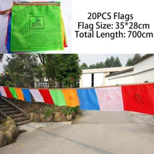 Tibetan Buddhist Prayer Flags 20pc Outdoor Meditation Traditional 11x14 inches
