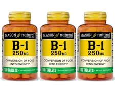 Mason Natural Vitamin B1 Thiamin 250 mg Supports Nerve Immune Health 300 Tabs