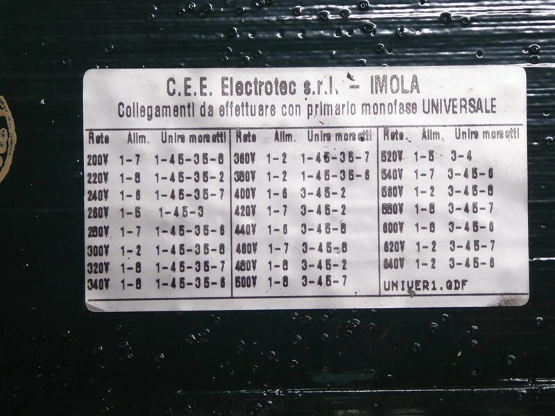 USADO 1.0 kVA C.E.E electrotec - Transformador Imola MX9247 50/60Hz Foto 3 de 4