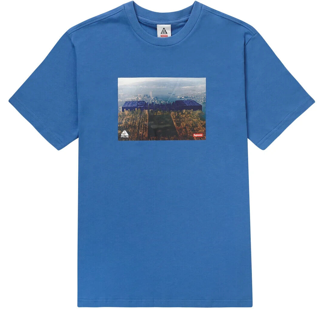 Supreme X Nike ACG Grid Blue T-Shirt Size Medium FW22 NWT