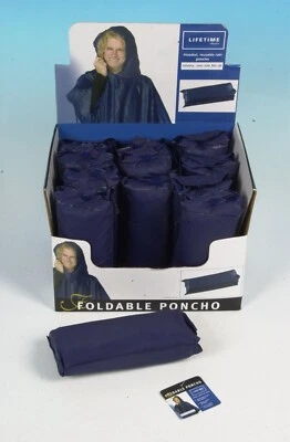 LIFETIME 1x Regenponcho Regenjacke Regencape Regenschutz Festival/Fahrrad blau