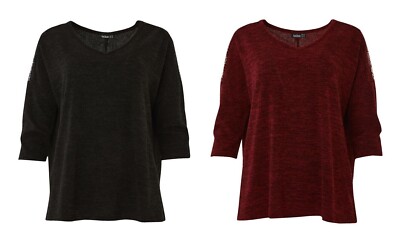 Women's sweater knitted sweater 3/4 sleeve with lace-size 40, 42