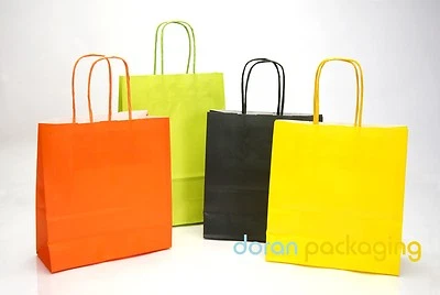 Coloured Paper Bag Twist Handle Party Gift Carrier / Bags With Handles - Small - Image 1 of 2