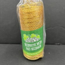 Crafter's Square Decorative Mesh 6  X 5 Yards Gold with Gold Streamers
