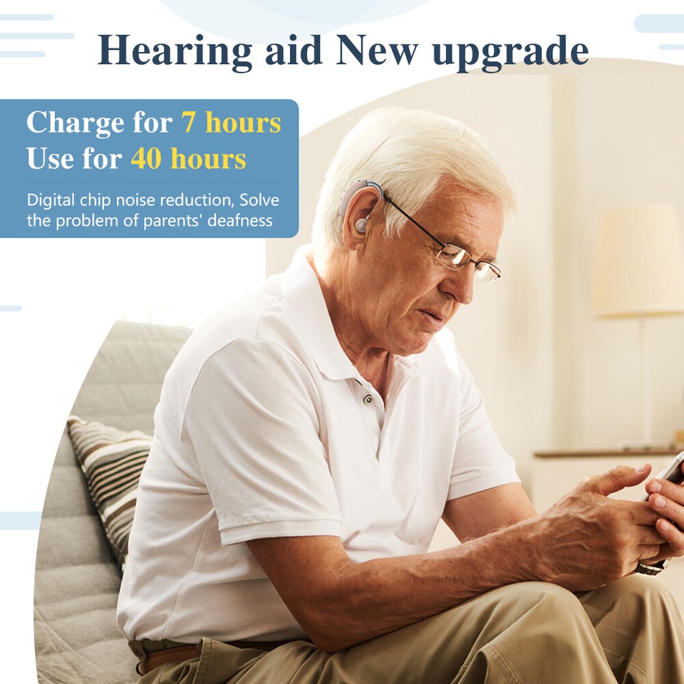 Rechargeable Hearing Aids for Seniors, BehindTheEar BTE Ear Aid
