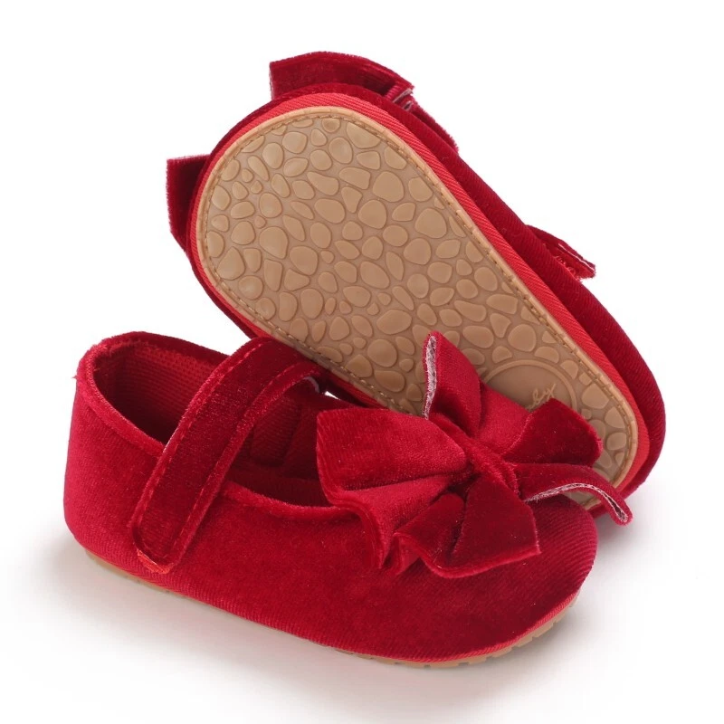 Girls Red princess shoes Mary Jane Shoes Baby Girls Christening Dance Shoes Ball - Image 2 of 4