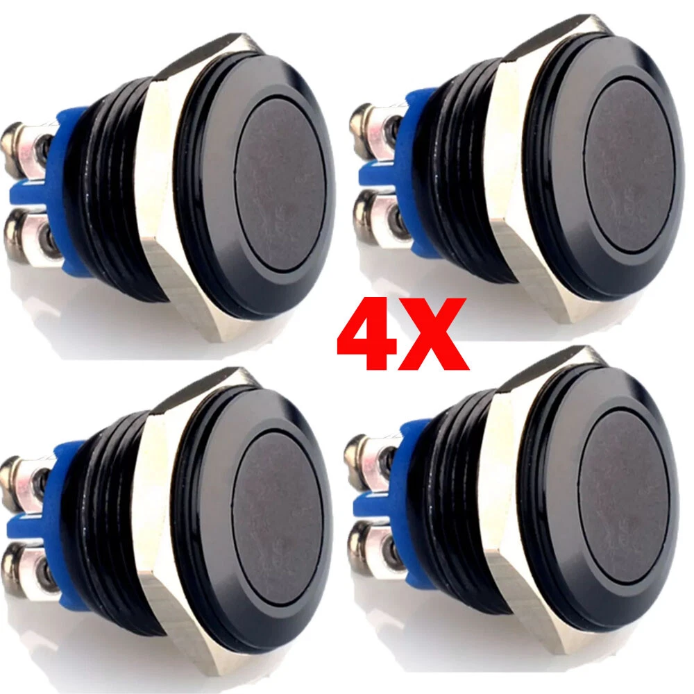 Pulsante Metallo Momentaneo Impermeabile 2A 12V-36V &ndash; Confezione Da 2 Per Auto/barca