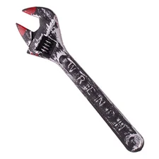 Wrench Costume Weapon Over-sized Bloody  Hand Tool Prop, Black Silver, 17.5IN