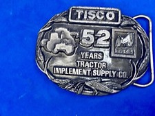 Vtg. Tisco Tractor Implement Supply Agriculture Farm Farming 52 Year Belt Buckle