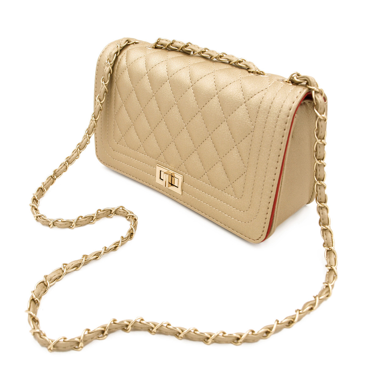 FEIMINA Women's Genuine Leather Envelope Crossbody Bag - Chain Strap Small Shoulder Bag
