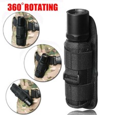 360 Degrees Rotatable LED Flashlight Holder Nylon Holster Torch Carry Belt Pouch