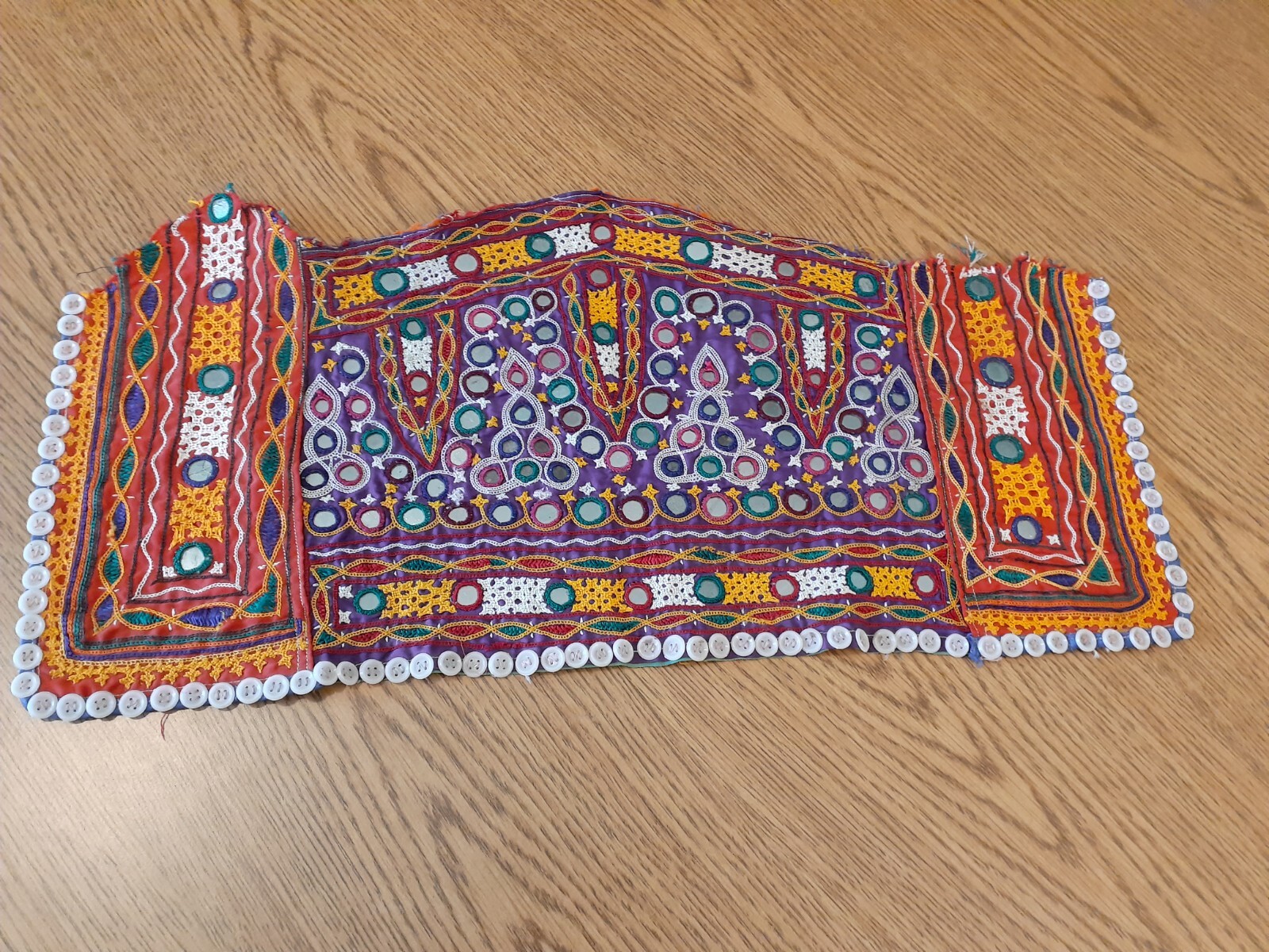 Patchwork Quilt Embroidered Handmade Panel Mirror… - image 14