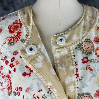Logo / Lori Goldstein Multi Colored Floral Snap Closed Jacket sz L