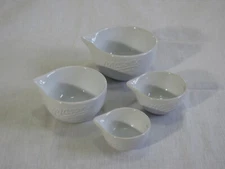 Set 4 Mason Craft & More White Ceramic Nesting Measuring Cups, 1/4 - 1 Cup r