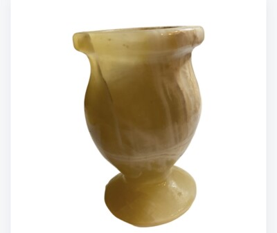 Marble Elegant 4  Small Polished Stone  Vase Approximately 4 x2 