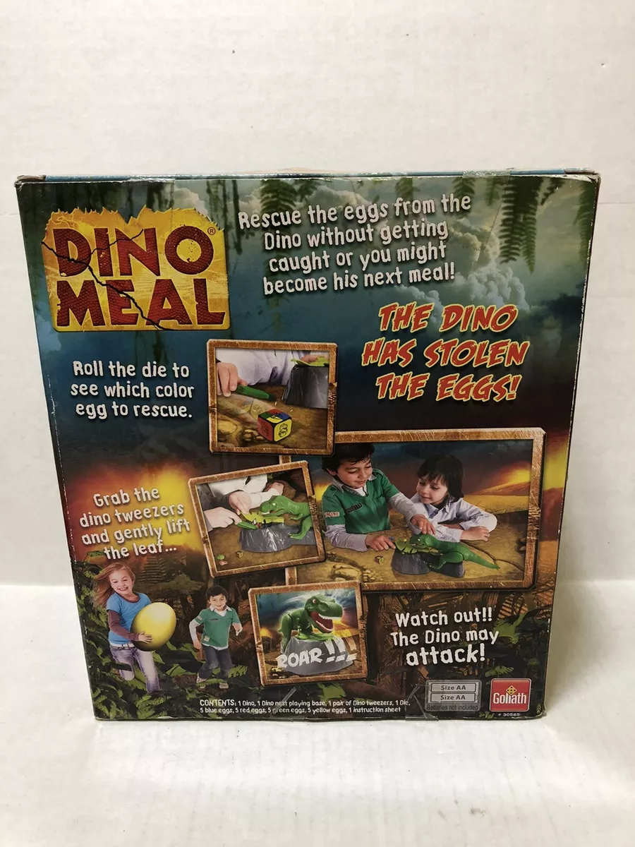 DINO MEAL Game Green T-REX DINOSAUR with Nest Base for Parts Tested, Works