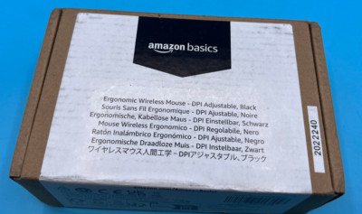 AmazonBasics Ergonomic Wireless PC Mouse - DPI adjustable - Black 